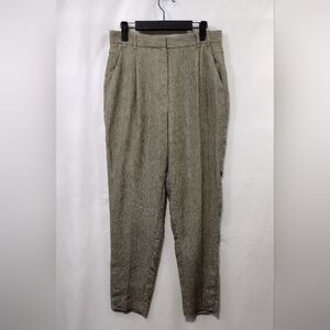 MNG Collection Linen Blend High-Waisted Dress Pants Womens 8 Tan Office Career